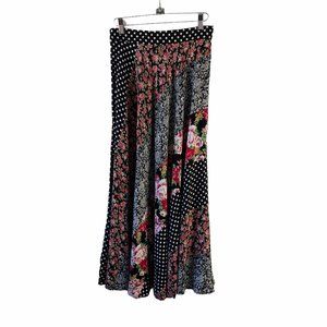Vintage Mixed Print Flower Skirt